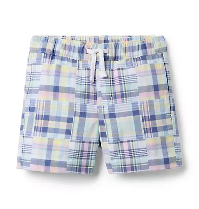 Plaid Patchwork Pull-On Short