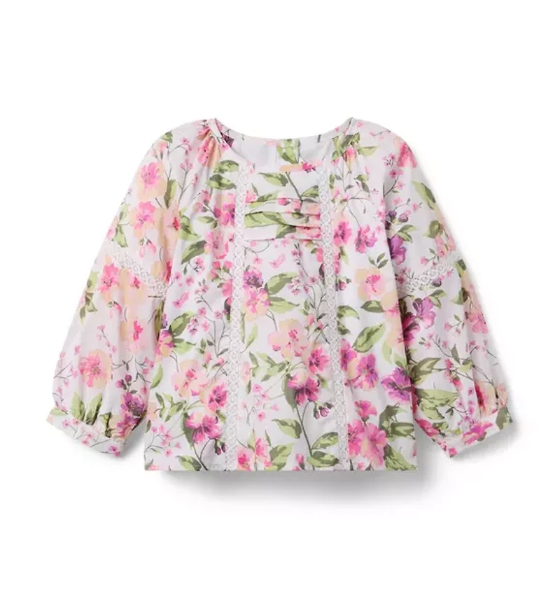 Floral Pintuck Top