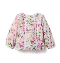 Floral Pintuck Top