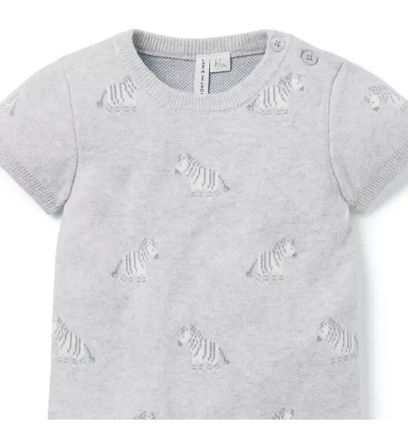 Baby Zebra Knit Romper