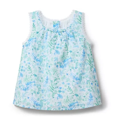 Floral Circle Trim Top