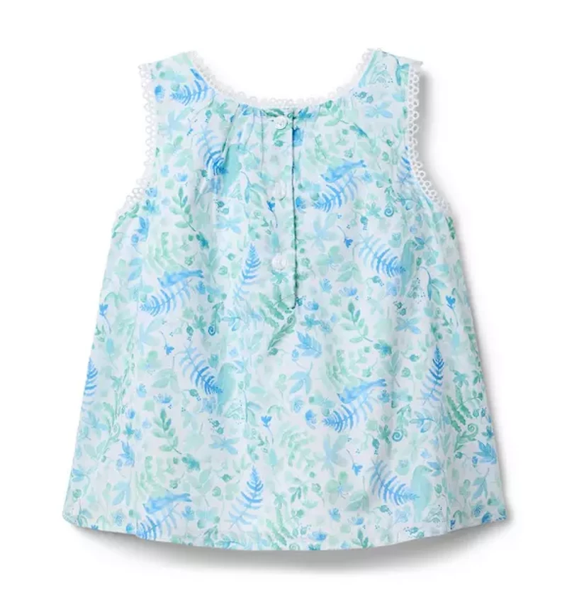 Floral Circle Trim Top