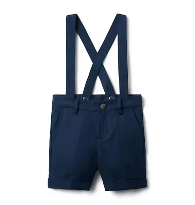 Linen-Cotton Suspender Short