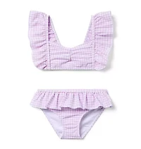 Recycled Gingham Ruffle 2-Piece Swimsuit