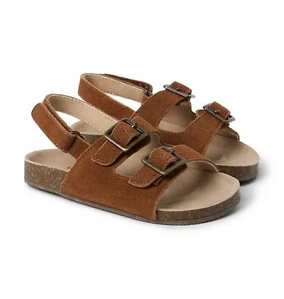 Suede Buckle Sandal