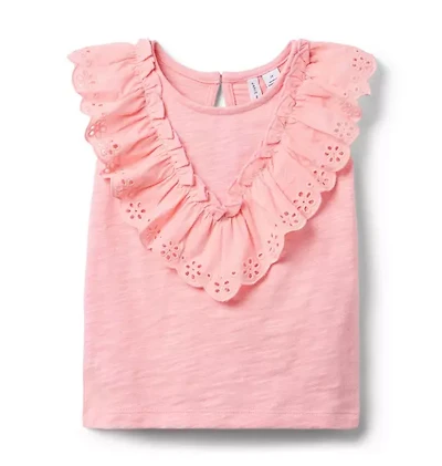 Eyelet Ruffle Top