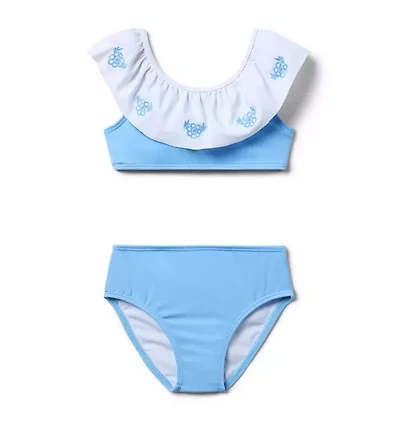 Recycled Embroidered Floral 2-Piece Swimsuit