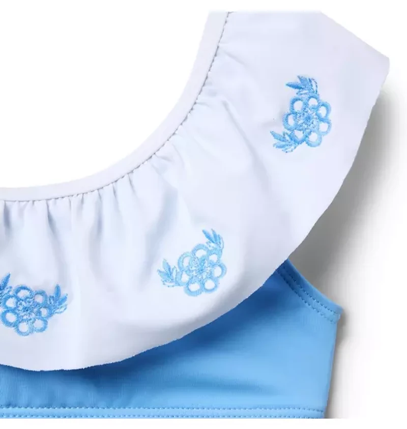 Recycled Embroidered Floral 2-Piece Swimsuit