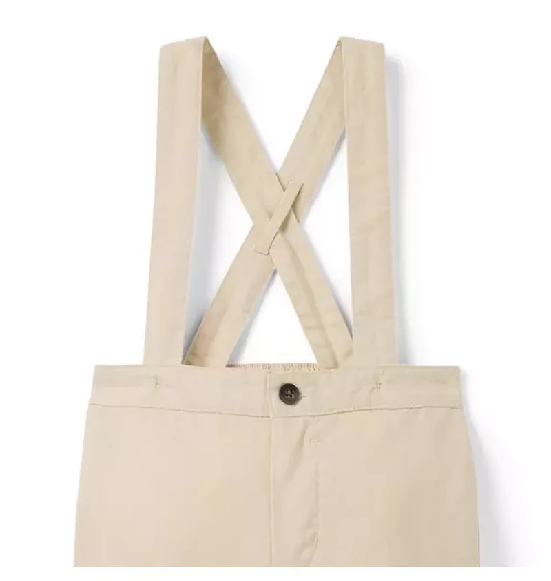 Baby Linen-Cotton Suspender Pant