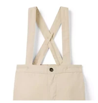 Baby Linen-Cotton Suspender Pant