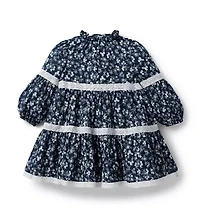 Ditsy Floral Lace Trim Dress