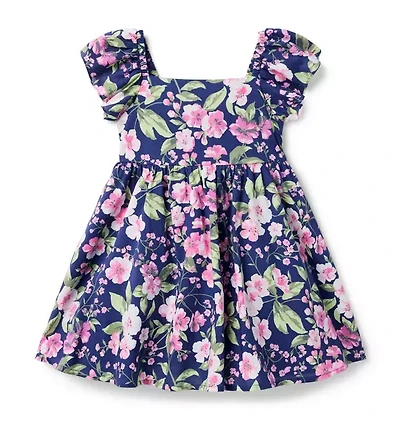 Floral Flutter Sleeve Dress