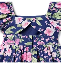 Floral Flutter Sleeve Dress