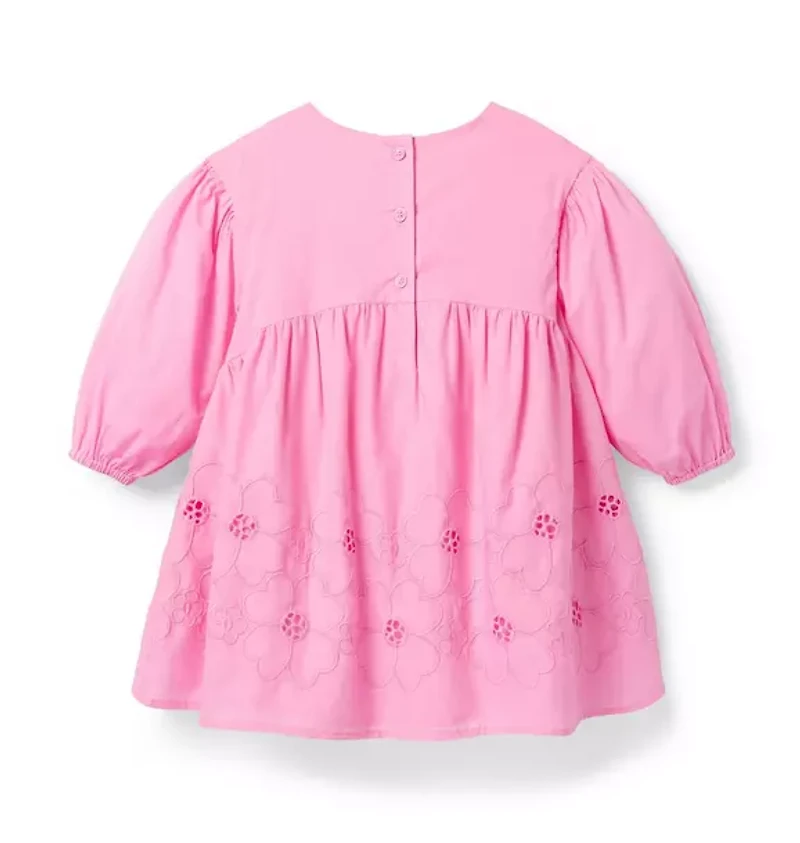 Embroidered Floral Puff Sleeve Dress