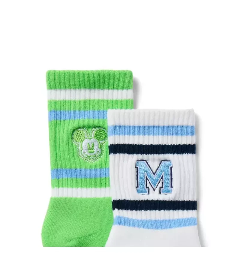 Disney Mickey Mouse Varsity Crew Sock 2-Pack
