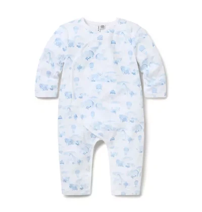 Baby Animal Friends Toile Wrap One-Piece