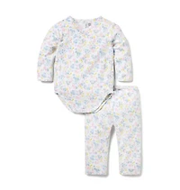 Baby Floral Pointelle Wrap Matching Set