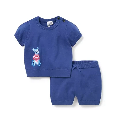 Baby French Bulldog Sweater Matching Set