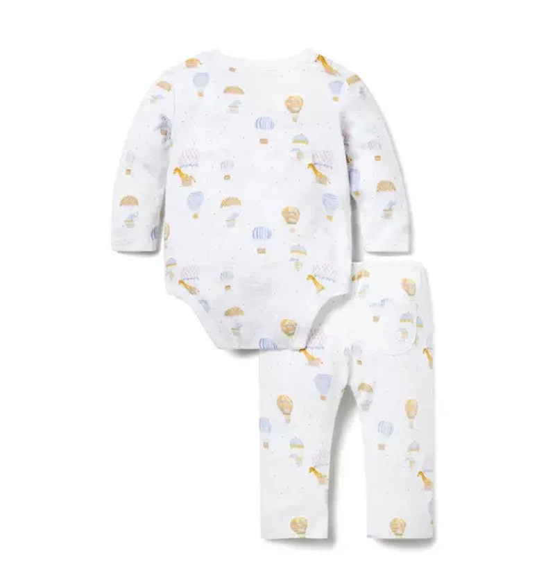 Baby Hot Air Balloon Animals Wrap Matching Set