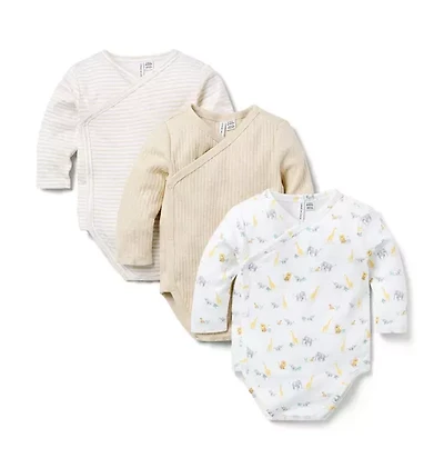 Baby Wrap Bodysuit 3-Pack