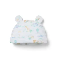 Baby Animal Friends Toile Bear Ear Beanie