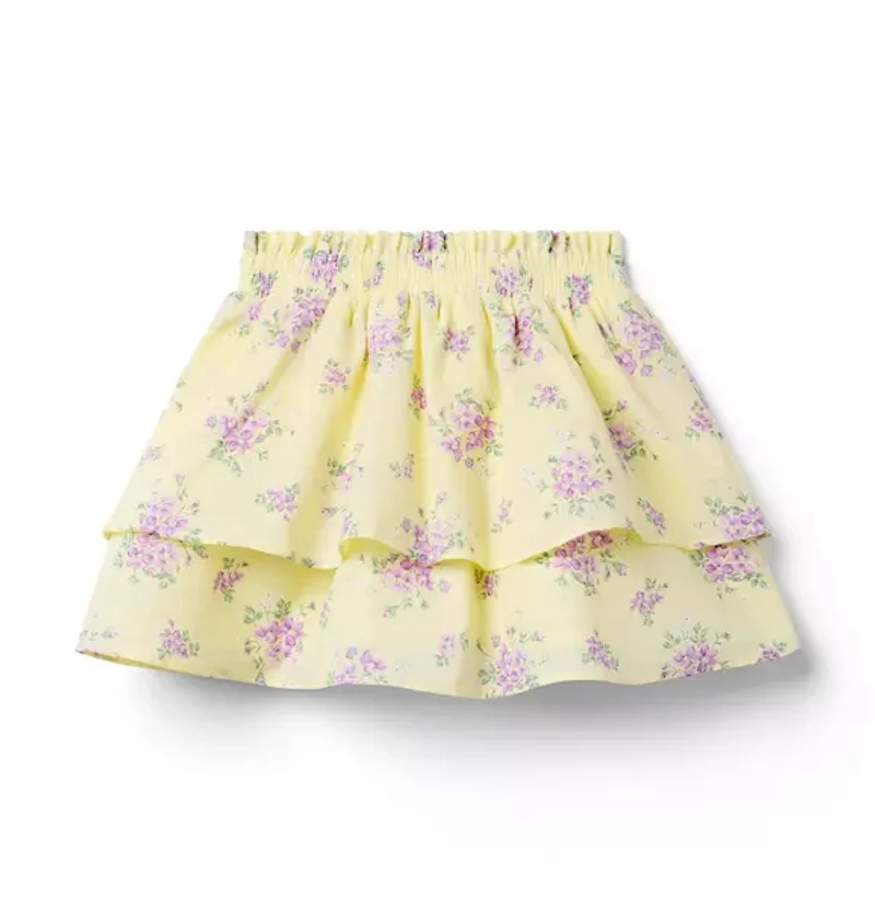 Tiered Floral Skirt