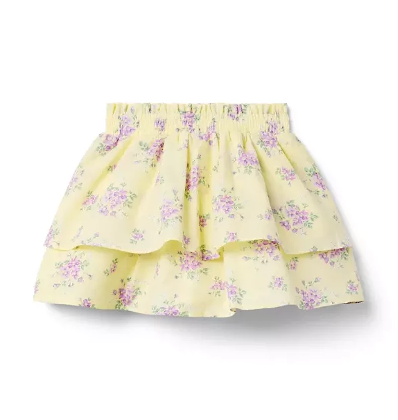 Tiered Floral Skirt