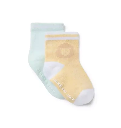 Baby Lion And Stripe Sock Set