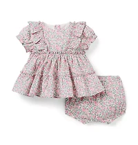 Colleen's Orchard Matching Baby Set Made With Liberty Fabric