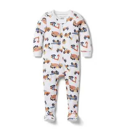Baby Good Night Footed Pajama Construction Trucks