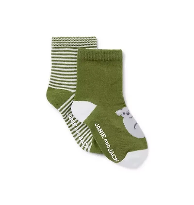 Baby Koala And Stripe Sock 2-Pack