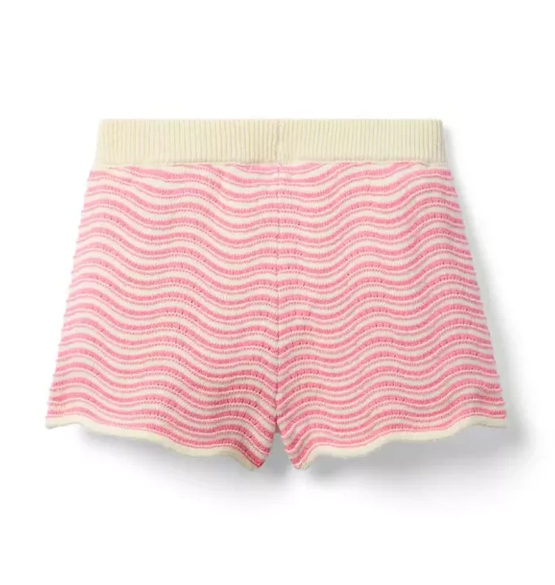 Wavy Striped Sweater Short