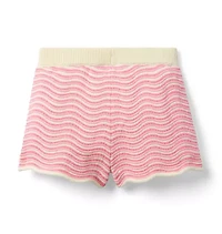Wavy Striped Sweater Short