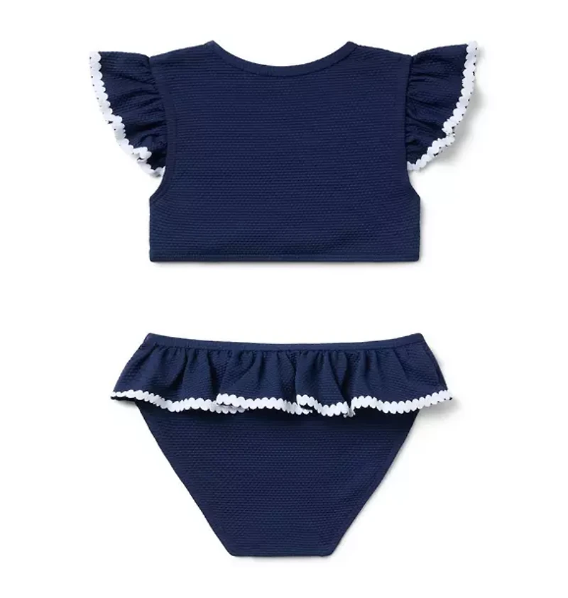 Recycled Textured Ruffle 2-Piece Swimsuit