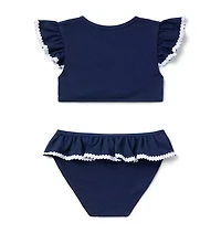 Recycled Textured Ruffle 2-Piece Swimsuit