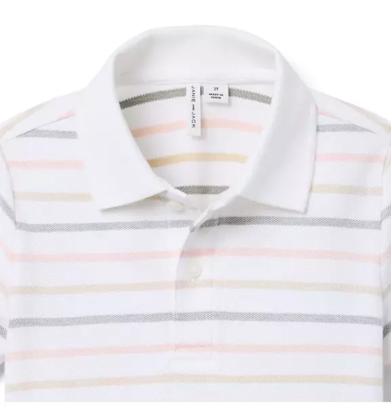 The Striped Pique Polo