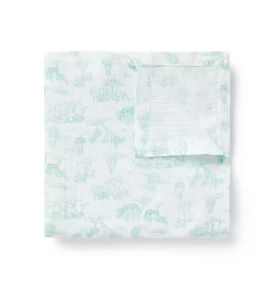 Baby Safari Toile Blanket