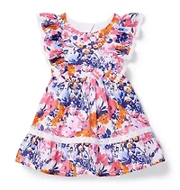 Floral Lace Trim Dress