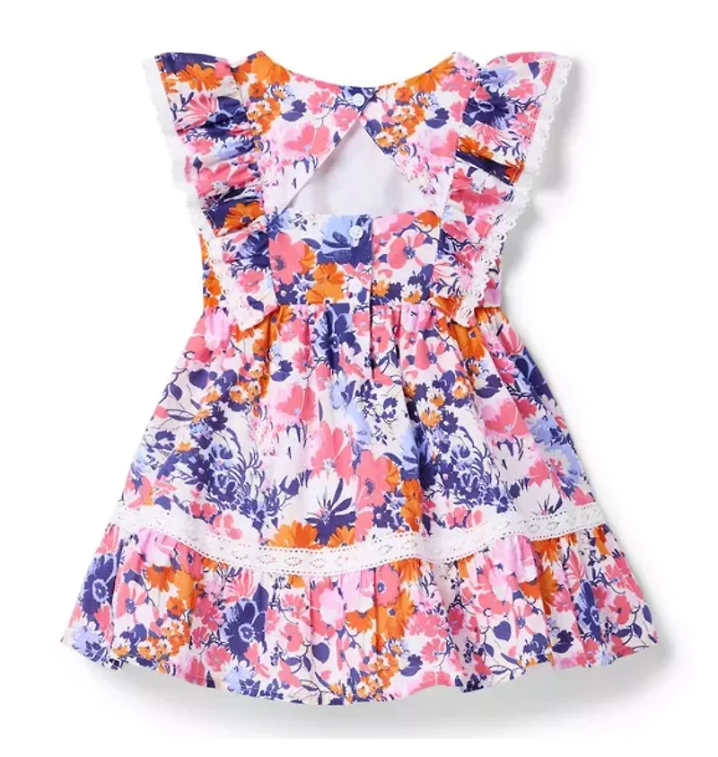 Floral Lace Trim Dress