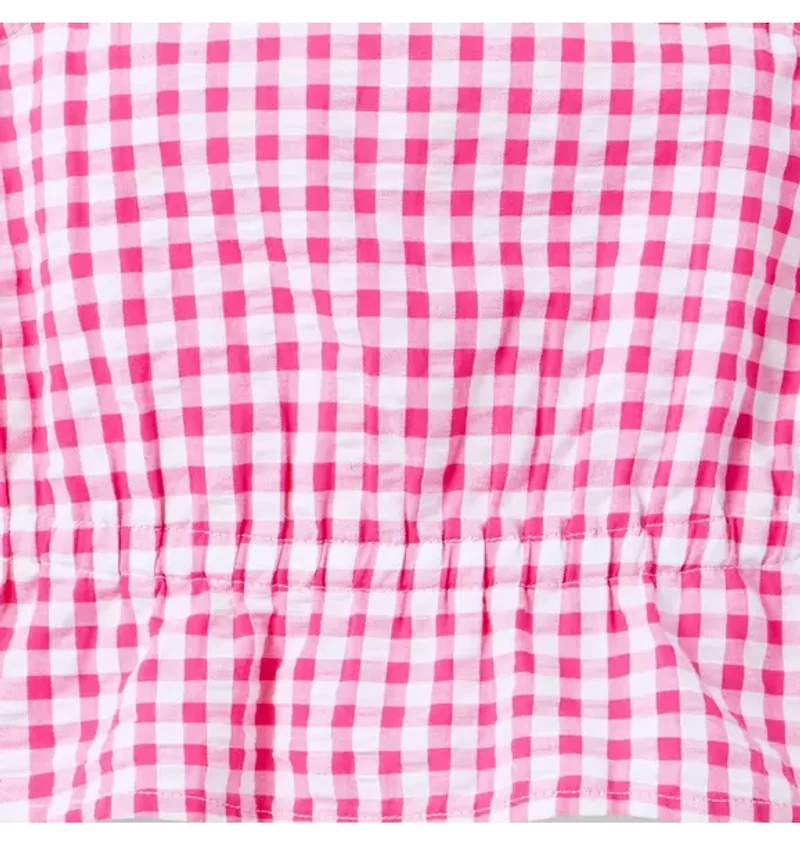 Gingham Peplum Top
