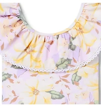 Recycled Floral Ruffle Swimsuit