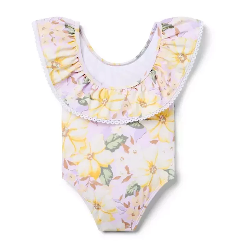 Recycled Floral Ruffle Swimsuit