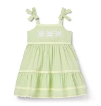 Embroidered Floral Bow Dress