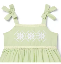 Embroidered Floral Bow Dress