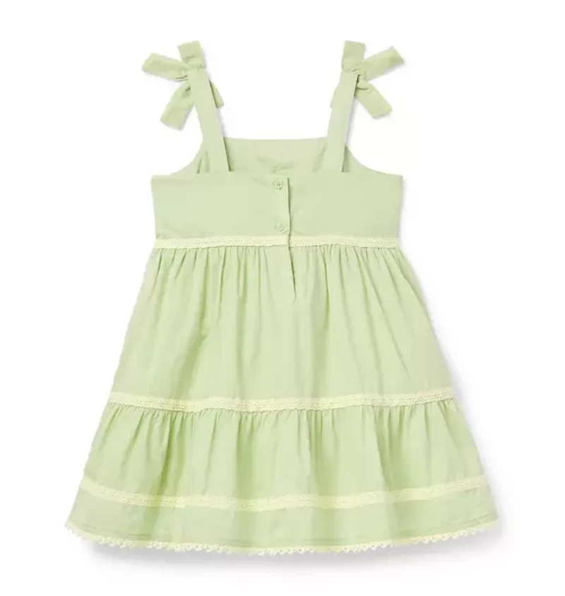 Embroidered Floral Bow Dress