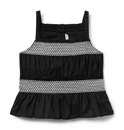Smocked Ruffle Hem Top