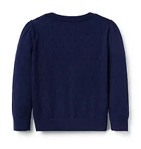 The Pointelle Ruffle Cardigan