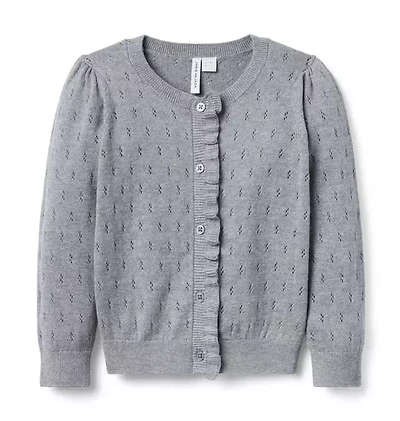 The Pointelle Ruffle Cardigan