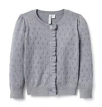 The Pointelle Ruffle Cardigan
