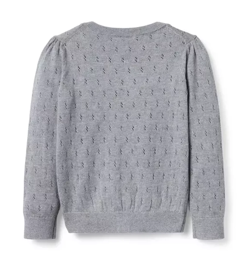 The Pointelle Ruffle Cardigan